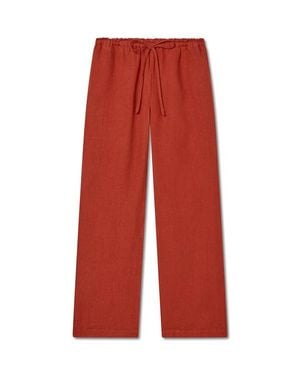 VIR VITA Delphine Linen Pant - Red