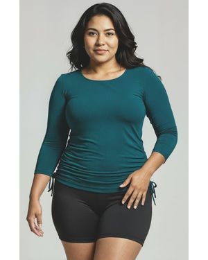 Calypsa Plus Size Margaux Swim Top - Green