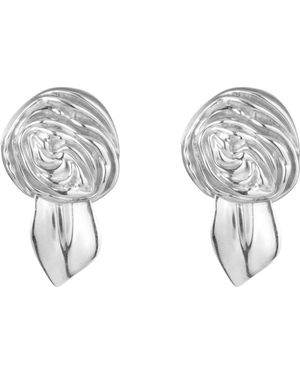 Sterling King Mini Rosette Stud Earrings - Metallic
