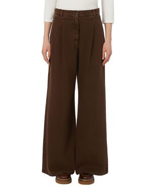 Weekend by Maxmara Nanda Pleated High Waist Wide Leg Jeans - Brown