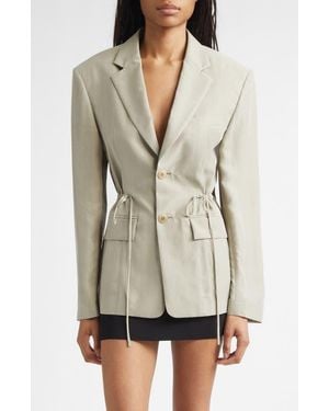 Alexander Wang Drawstring Waist Silk Jacket - White