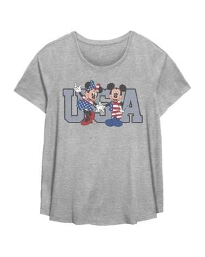 Mickey & Friends The American Couple Graphic T-Shirt - Gray