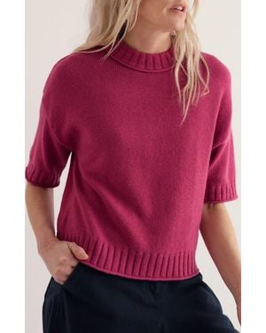 Seasalt Cornwall Fistral Short Sleeve Sweater - Red