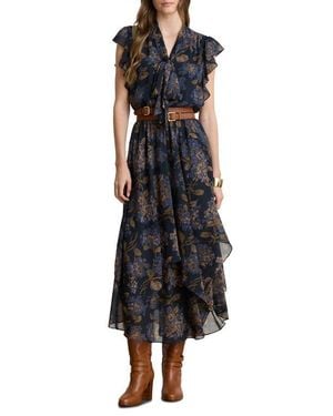Ralph Lauren Crinkle Georgette Maxi Dress - Black
