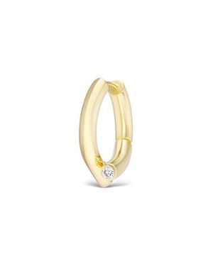 Tabayer Oera Diamond Bezel Bypass Hoop Earrings - Metallic