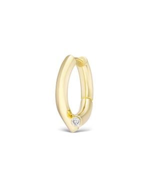 Tabayer Oera Diamond Bezel Bypass Hoop Earrings - Metallic