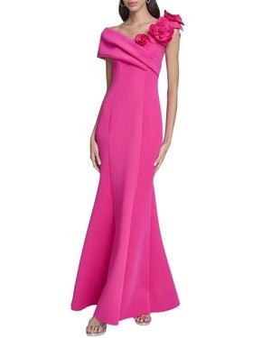 Eliza J Floral Off The Shoulder Mermaid Gown - Pink