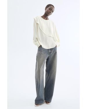 H&M Cape-Detail Blouse - White