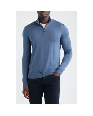 Reiss Blackhall Wool Quarter Zip Sweater - Blue