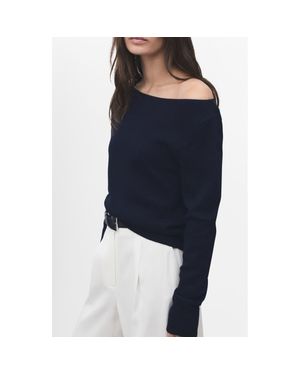Mango Fine Knit Boat Neck Sweater - Blue