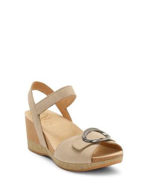 Dansko Stella Ankle Strap Platform Wedge Sandal - Natural