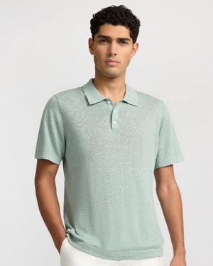 Onia Linen Sweater Polo - Green