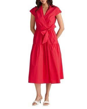 Brave+True Posey Wrap Front Tiered Cotton Dress