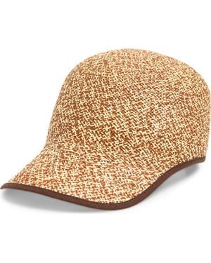 René Mantilla, New York Casquette Woven Straw Baseball Cap - Natural