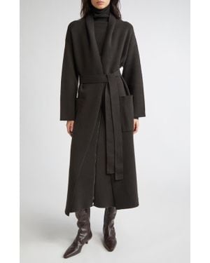 Johnstons of Elgin Belted Double Face Stretch Cashmere & Merino Wool Jacket - Black