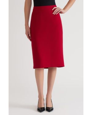 Kasper Classic Below Knee Length Skirt - Red
