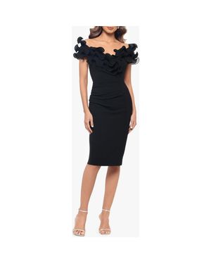 Xscape Evenings Wire Trim Off The Shoulder Sheath Dress - Black