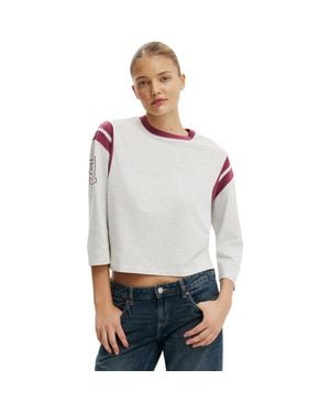 Cotton On 3/4 Sleeve Graphic Tee - Gray