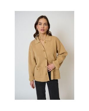 Central Park West Brooke Sweater Barn Jacket - Natural
