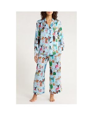 Karen Mabon Christmas Dogs Classic Pajamas - Blue
