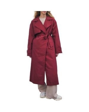 Next Cotton Blend Trench Coat - Red