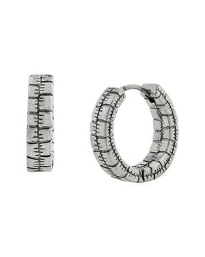 AllSaints Croc Embossed Huggie Hoop Earrings - Metallic