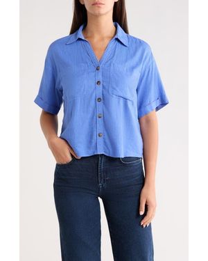 Kut From The Kloth Brianna Boxy Shirt - Blue