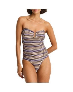 Sea Level U-Bar Bandeau One-Piece Swimsuit - Black