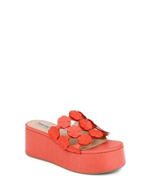 Badgley Mischka Wendall Platform Wedge Slide Sandal - Red