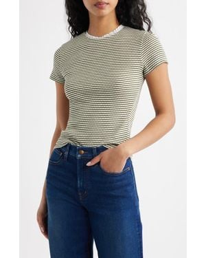 Madewell Textured Knit Crewneck Top - Blue