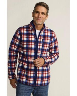 Lands' End Full Zip High Pile Fleece Jacket - Blue
