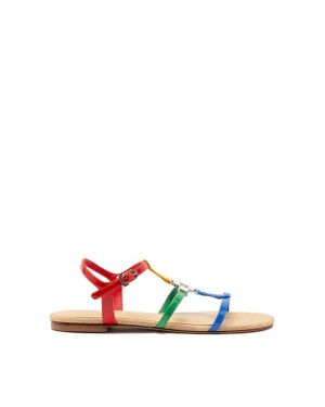 Larroude Hana Flat Sandal - White