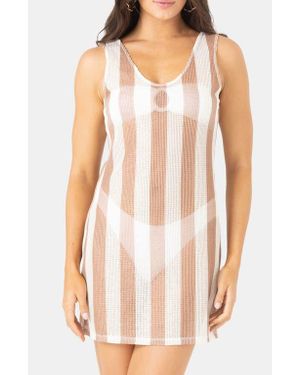 Roxy Stripe Sheer Cover-Up Dress - White