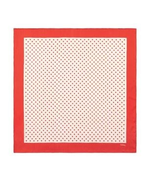 Echo Pin Dot Silk Scarf - Red