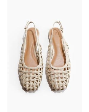 H&M Braided-Look Slingbacks - White