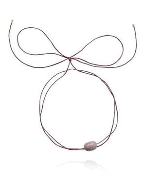 Saule Label Lily Tie Jet Necklace - Metallic