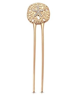 Ettika Sand Dollar Hair Pin - White