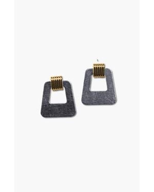 Nickel & Suede Avery Earrings - Blue