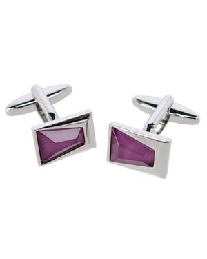 Trafalgar Reginal Rectangular Dapper Stone Cufflinks - Purple
