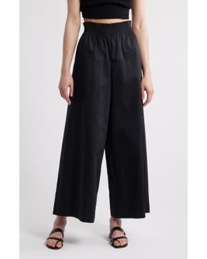 Solid & Striped Twyla Wide Leg Cotton Pants - Black