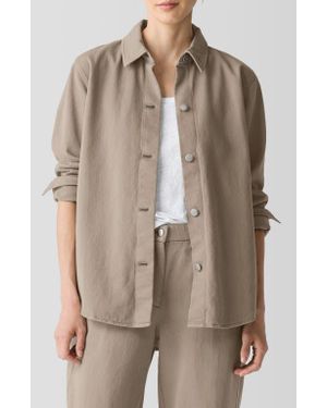 Eileen fisher organic linen shawl collar jacket hotsell