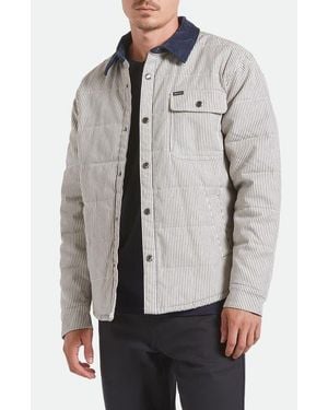 Brixton Cass Engineer Stripe Quilted Jacket - Gray