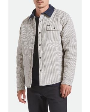 Brixton Cass Engineer Stripe Quilted Jacket - Gray