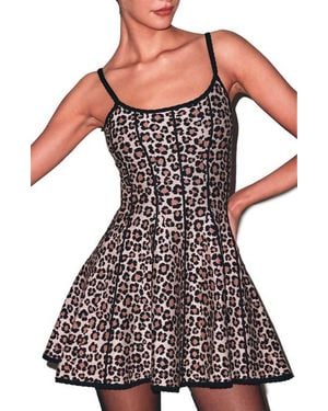 Fleur du Mal Flared Corset Dress - Black