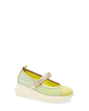Wonders Mesh & Leather Flat - Yellow