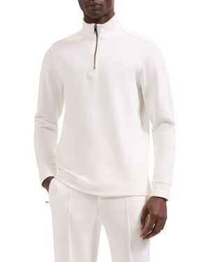 Bugatchi Soft Touch Quarter Zip Sweatshirt - White