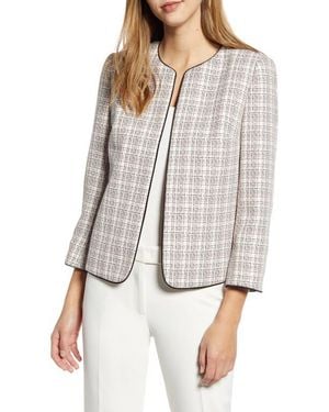 Anne Klein Plaid Jacket - Gray