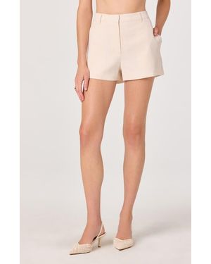 Astr Wynn High Waist Twill Shorts - Natural