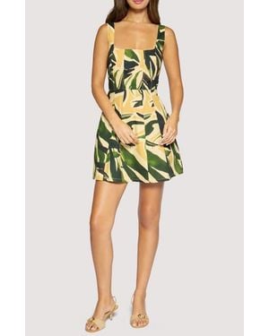 Lost + Wander Palm Serenade Cotton Minidress - Yellow