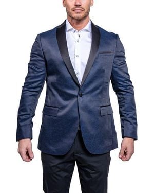 Maceoo Tesla Ascension2166 Satin Jacquard Dinner Jacket - Blue